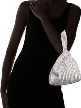 Jessica McClintock Women's Logan Mesh Pouch Evening Bag Silver